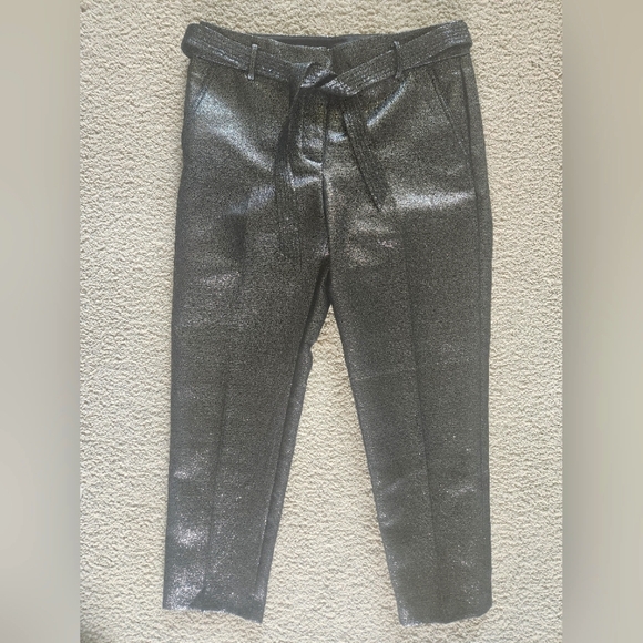 NWT Loft Black Glitter Slacks Sz 6